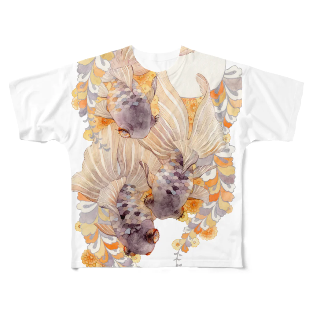  花金魚園の月の使者 All-Over Print T-Shirt