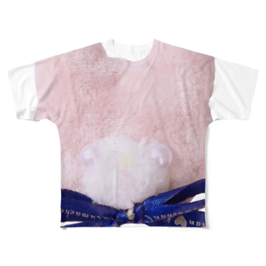 あきのりの青リボンクマちゃん All-Over Print T-Shirt