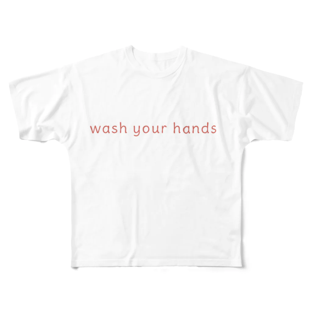 サクラの手を洗お？ フルグラフィックTシャツ