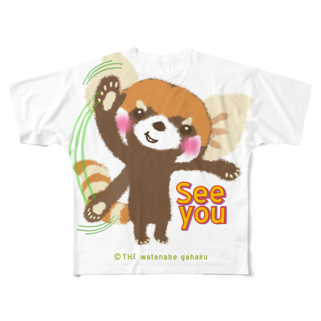 ザ・ワタナバッフルの大耳のレッサーパンダ "See You" フルグラフィックTシャツ