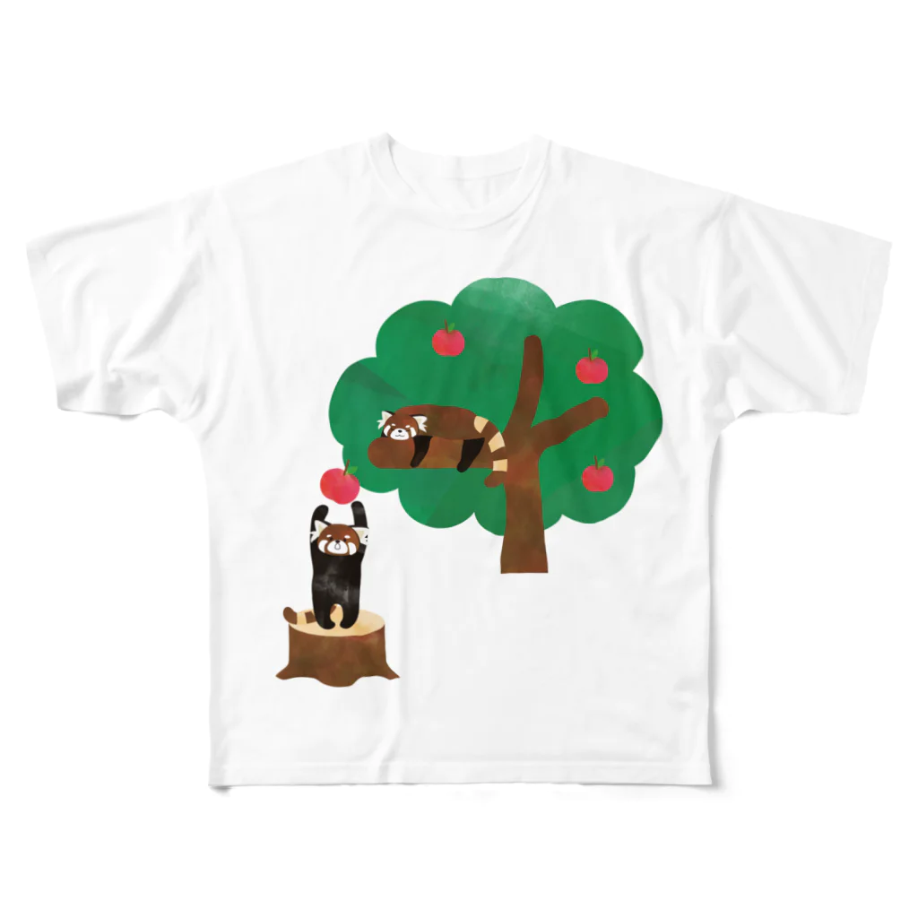 きゃべつ日和のりんごとレッサーパンダ All-Over Print T-Shirt