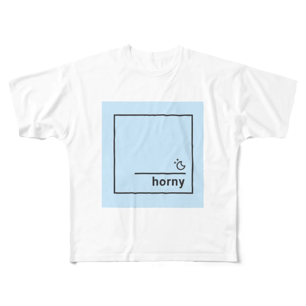 みだらの#horny フルグラフィックTシャツ