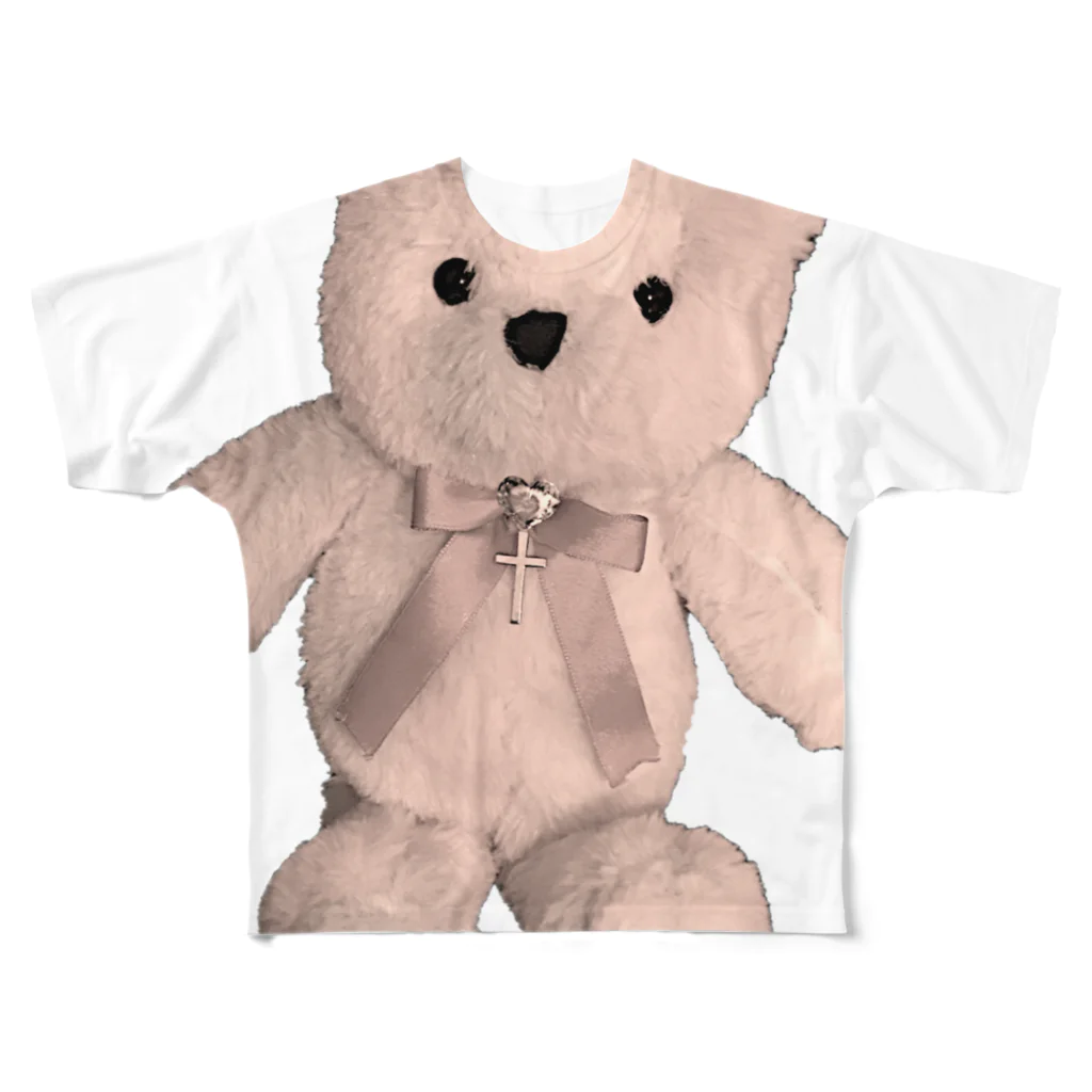 💜Salon de Lucia💜のDreamy Teddy Sepia フルグラフィックTシャツ