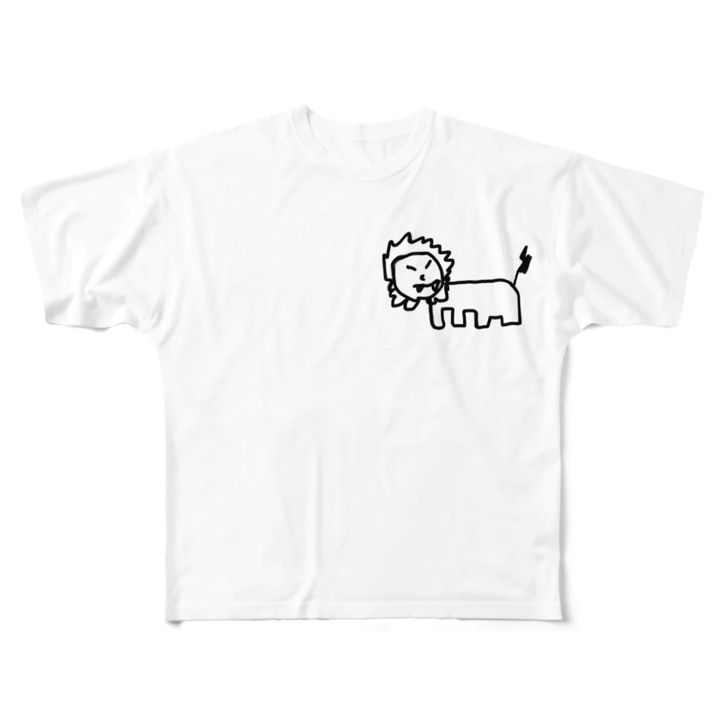 ゆるーいショップのライオン フルグラフィックTシャツ