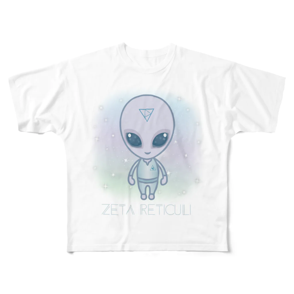 alpacca-creativeのZeta Reticuli（ゼータ・レチクル星人） フルグラフィックTシャツ