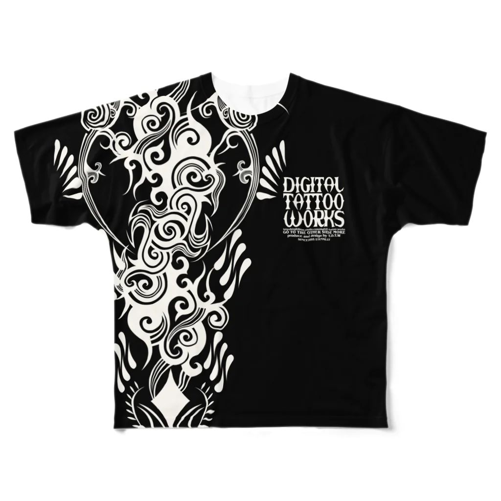 DIGITAL TATTOO WORKS/sickのTRIBAL/t.d.t.w. All-Over Print T-Shirt