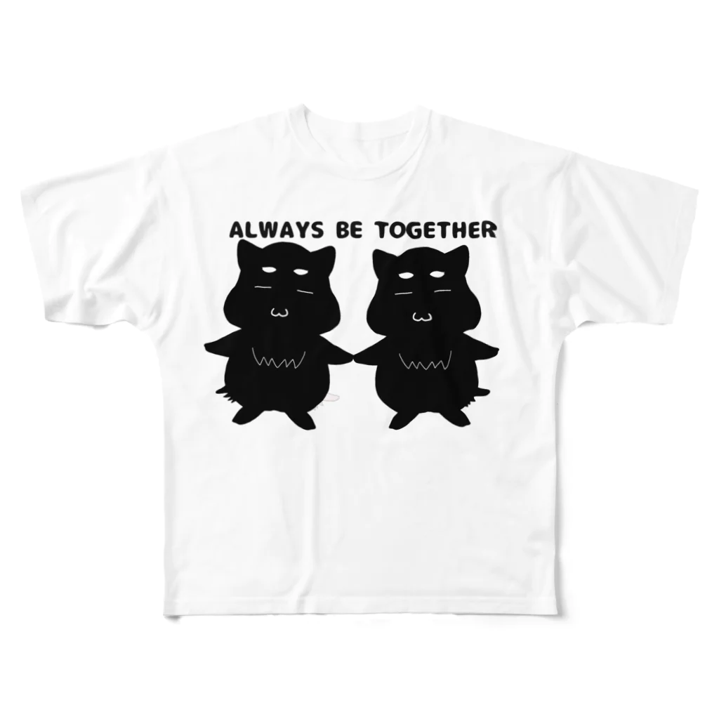 まいにち、きなこちゃんと。のAlways be together! All-Over Print T-Shirt