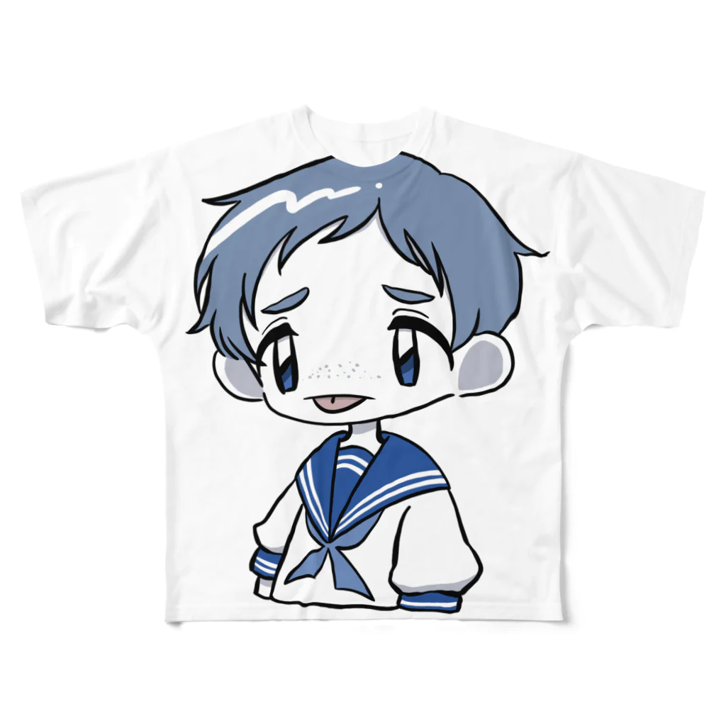 ウマハマshopのセーラー男子 All-Over Print T-Shirt