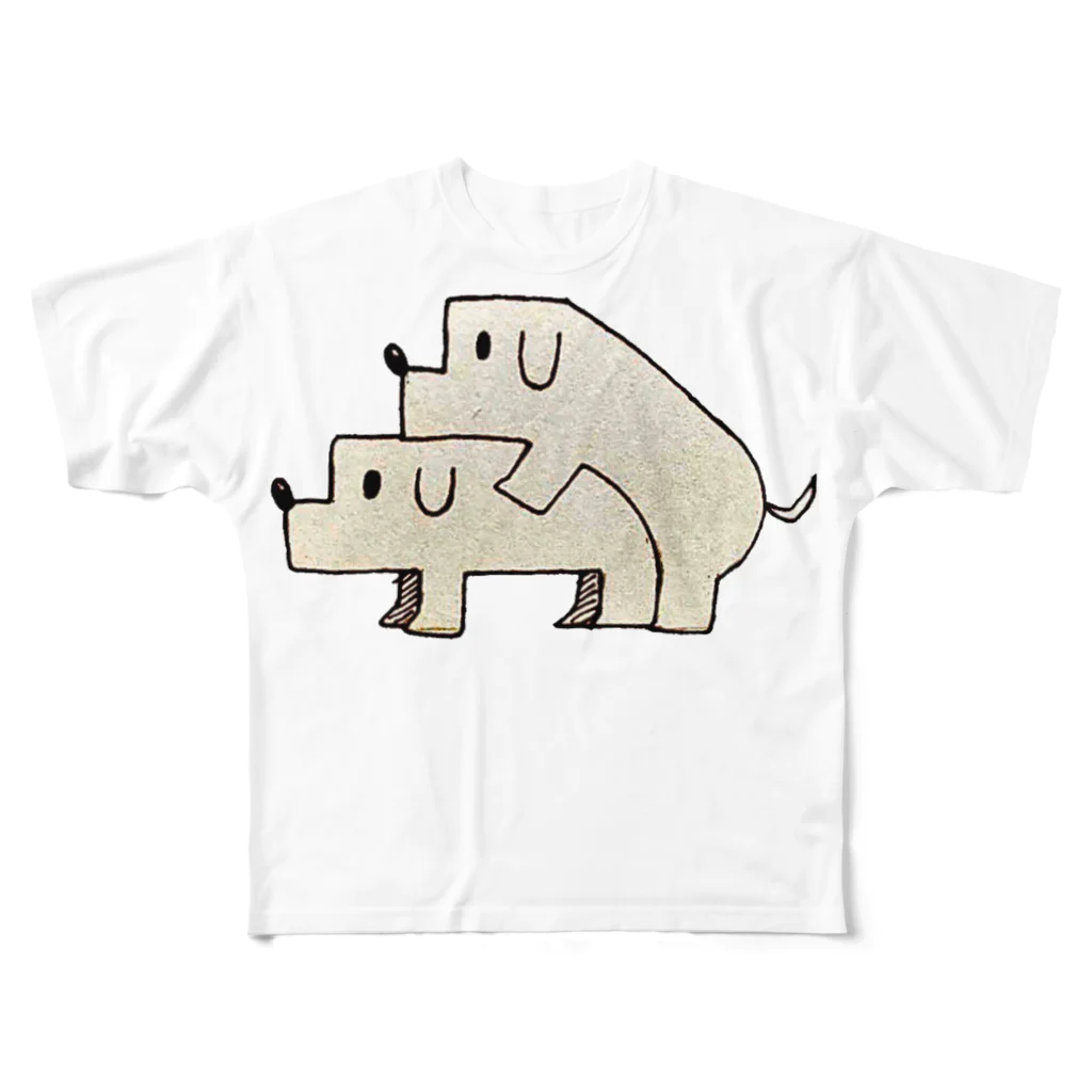 Animals MatingのDogs  Mating(犬の交尾) All-Over Print T-Shirt