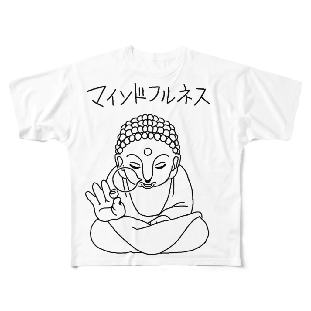 junk-houseの仏像さん　マインドフルネス フルグラフィックTシャツ