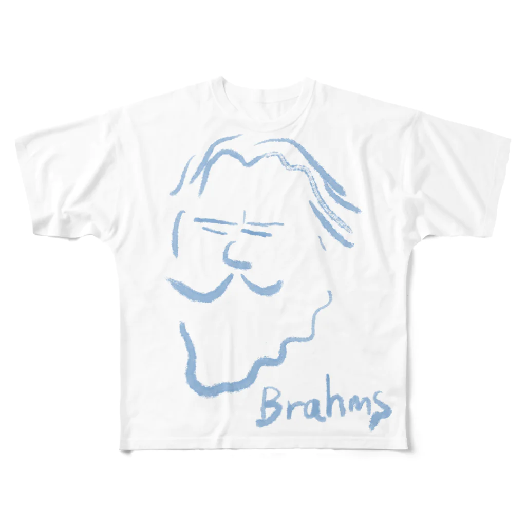 OSHIYOMANのブラームス　Brahms フルグラフィックTシャツ