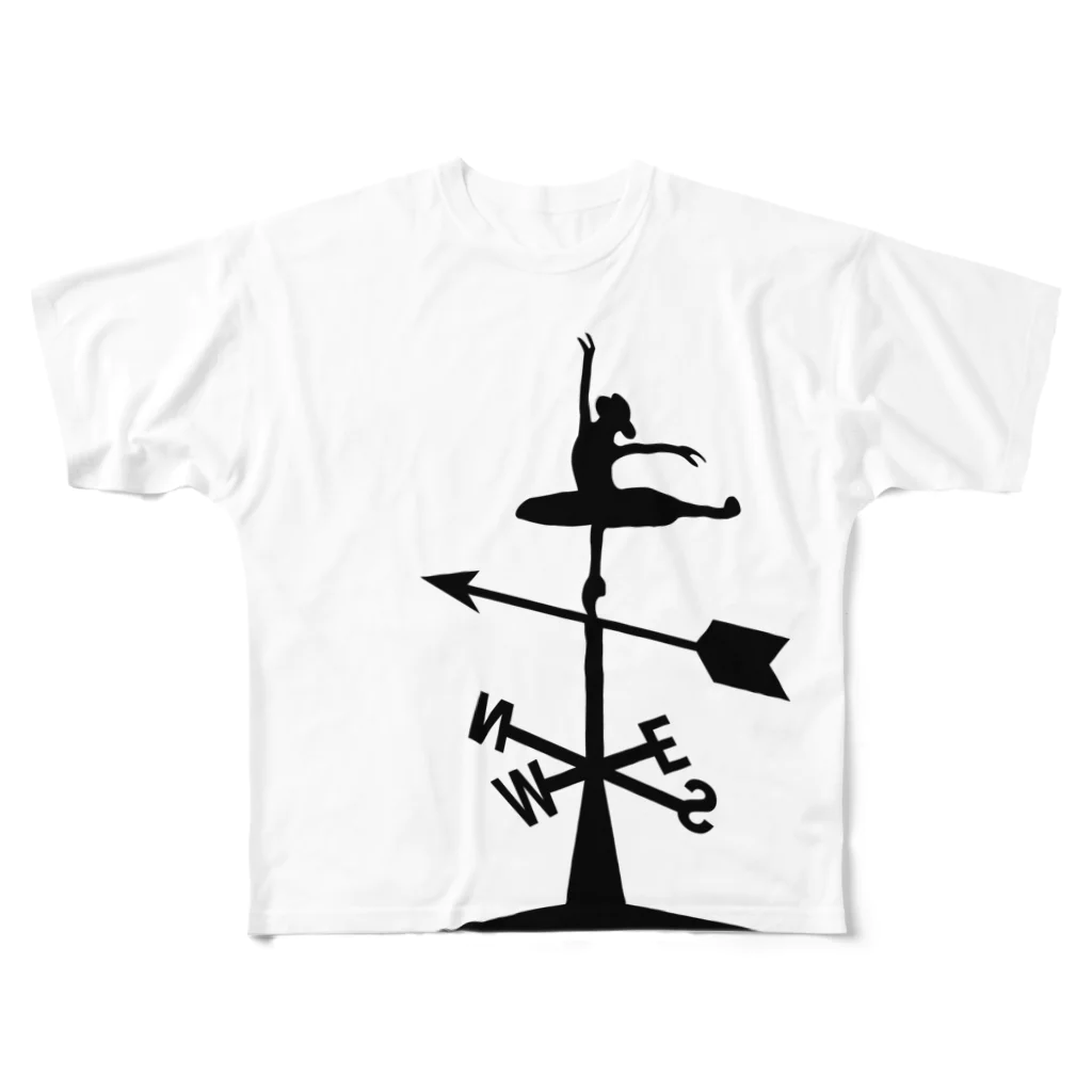 シュウヂの風見バレリーナ フルグラフィックTシャツ