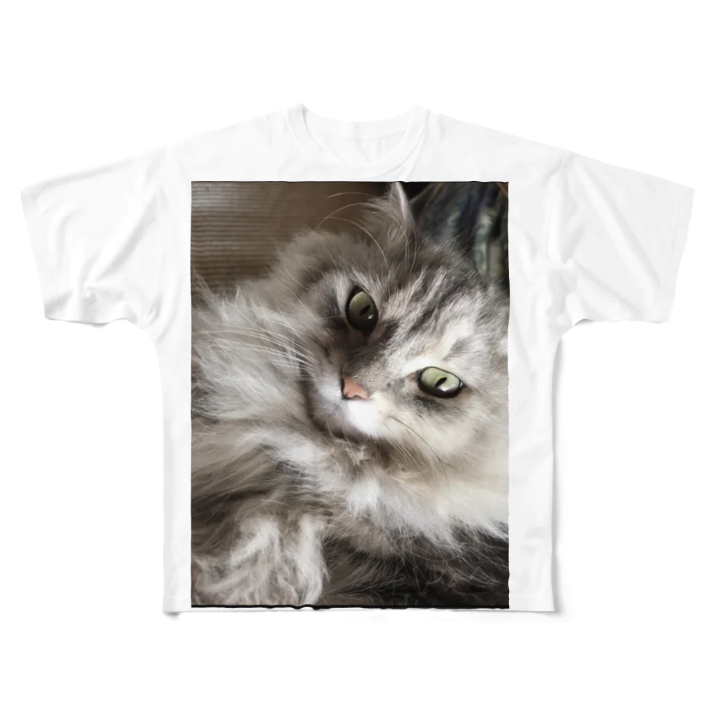 イケメン猫ニャン太郎！復活٩( 'ω' )وコロニャに負けるにゃあ！のイケメン猫ニャン太郎Tシャツ 풀그래픽 티셔츠