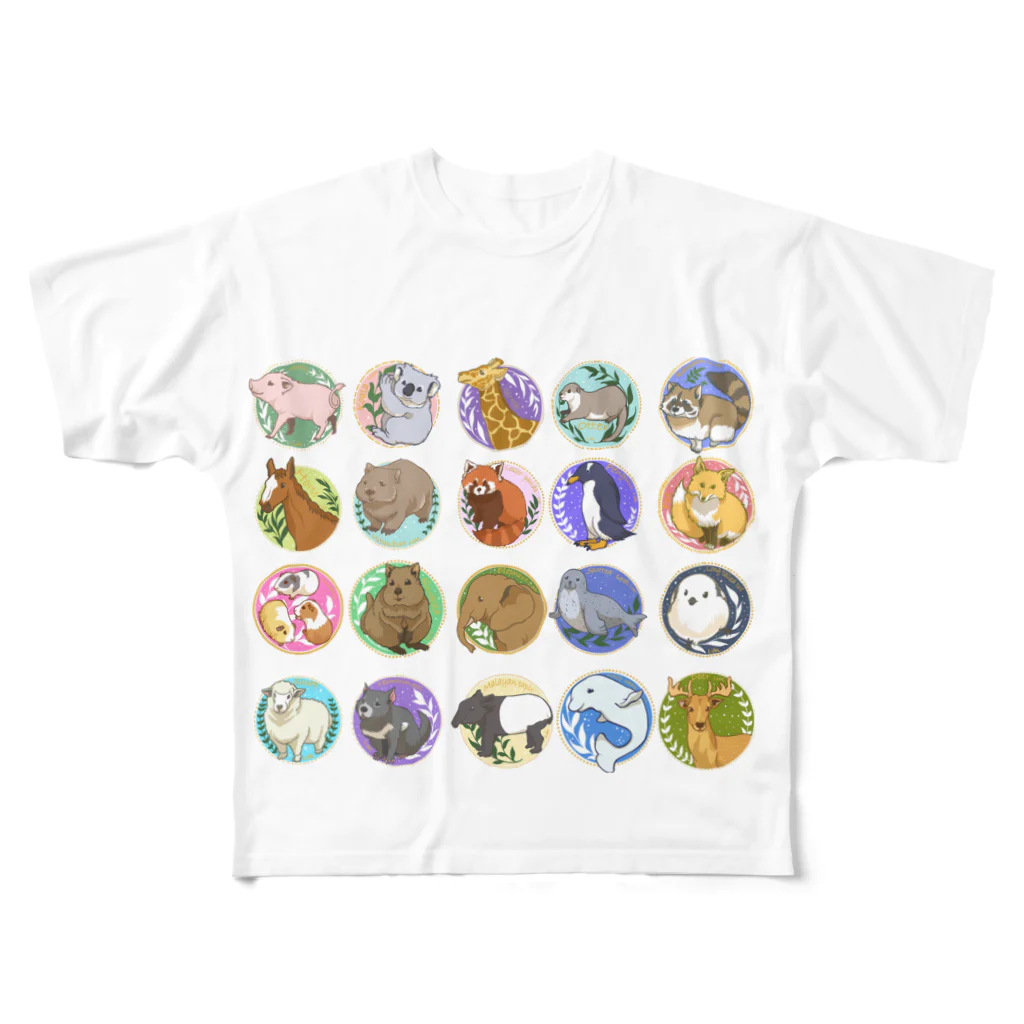 Lichtmuhleのアニマルパラダイス フルグラフィックTシャツ