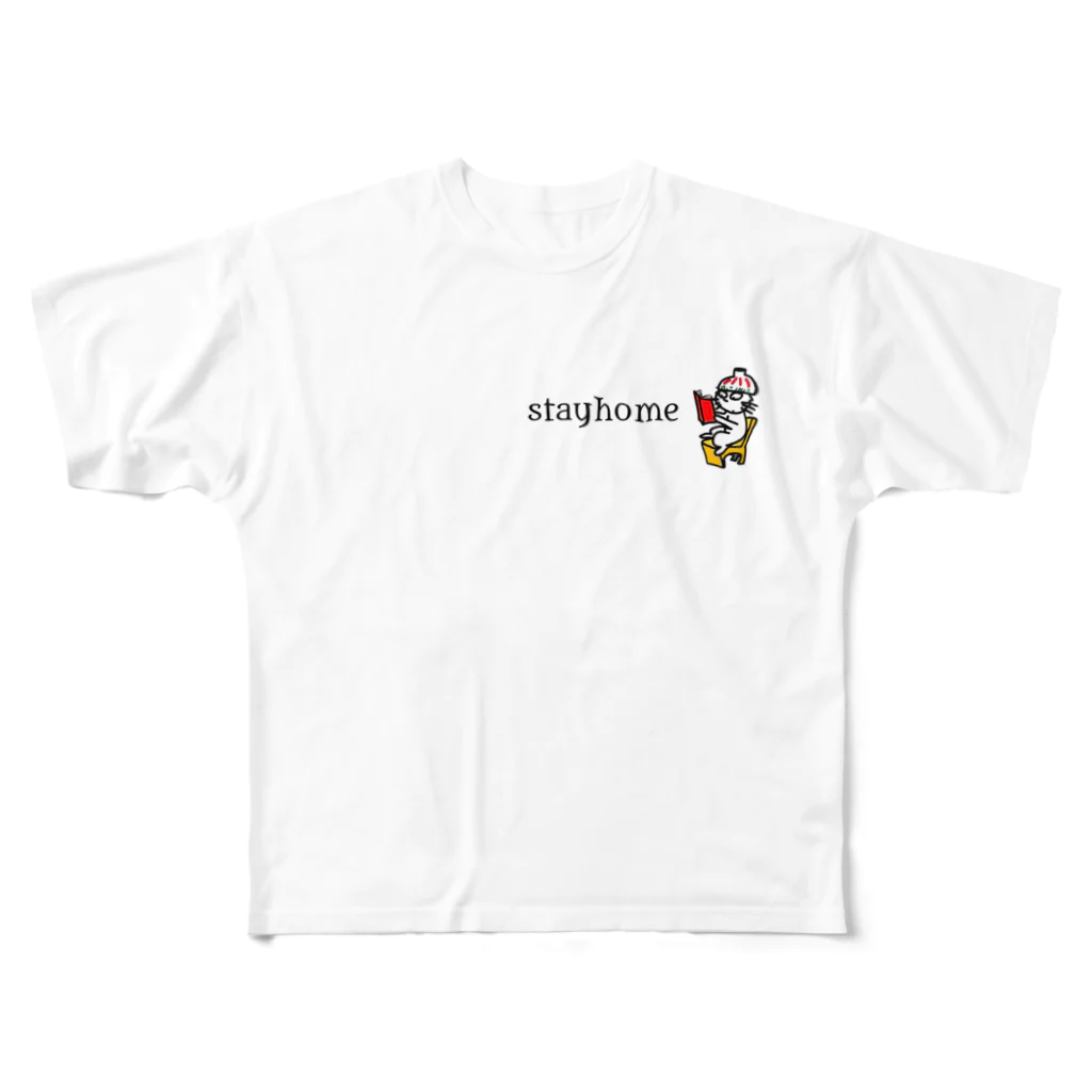 sax905のstayhome お碗猫 All-Over Print T-Shirt