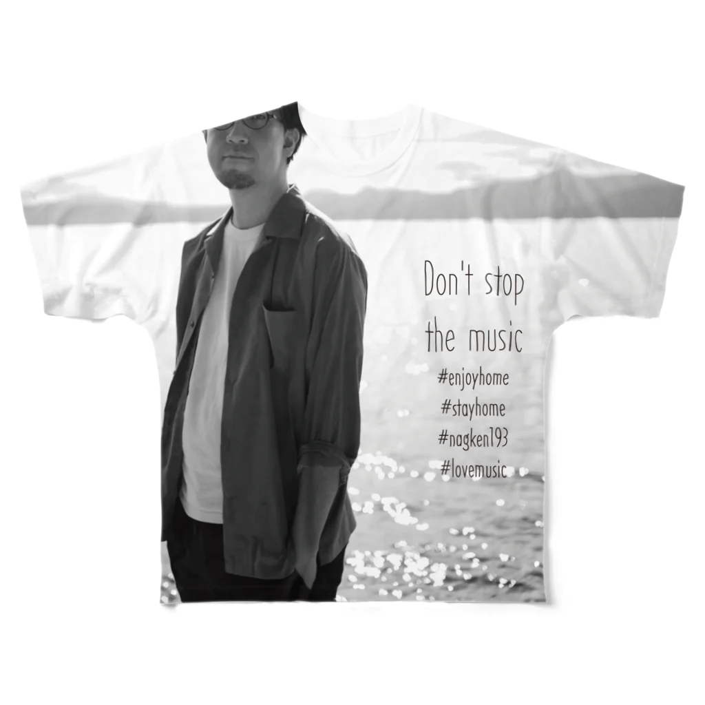 ナガイケンタロウのnagken Don't stop the music フルグラフィックTシャツ