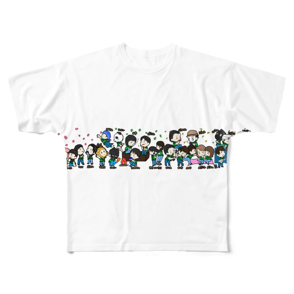 new711の黒猫のデルタ２周年記念品（名前入り） フルグラフィックTシャツ