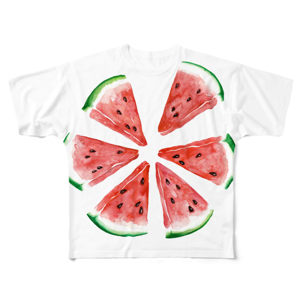 Rena DesignのFresh Watermelon フルグラフィックTシャツ
