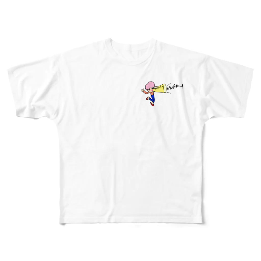 作り手ぷてぃまりのモモコ応援♪頑張れＴシャッツ All-Over Print T-Shirt