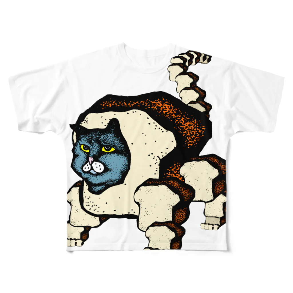 Shokupan Shopの歩く猫「食パンNEKO」（色違いver. ） All-Over Print T-Shirt