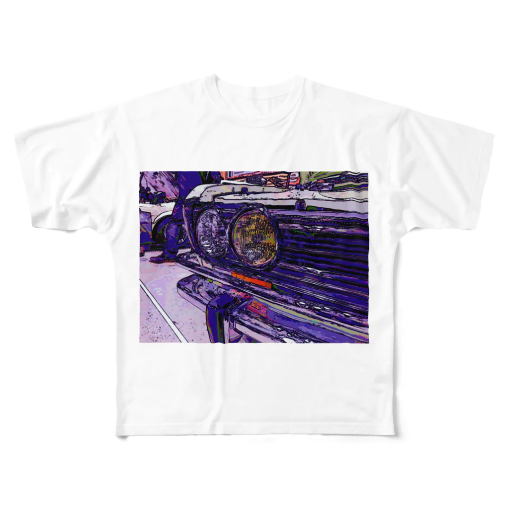 Moe NoguchiのDATSUN-510 purple フルグラフィックTシャツ