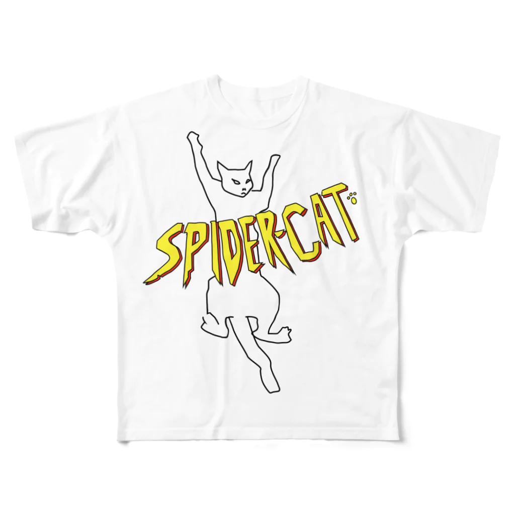 kemumakiのspider cat フルグラフィックTシャツ