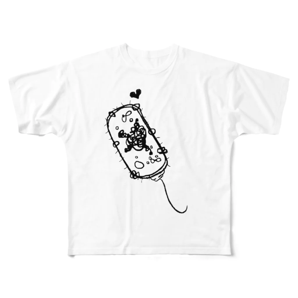 ぴえの間の遊覧  E.coli フルグラフィックTシャツ