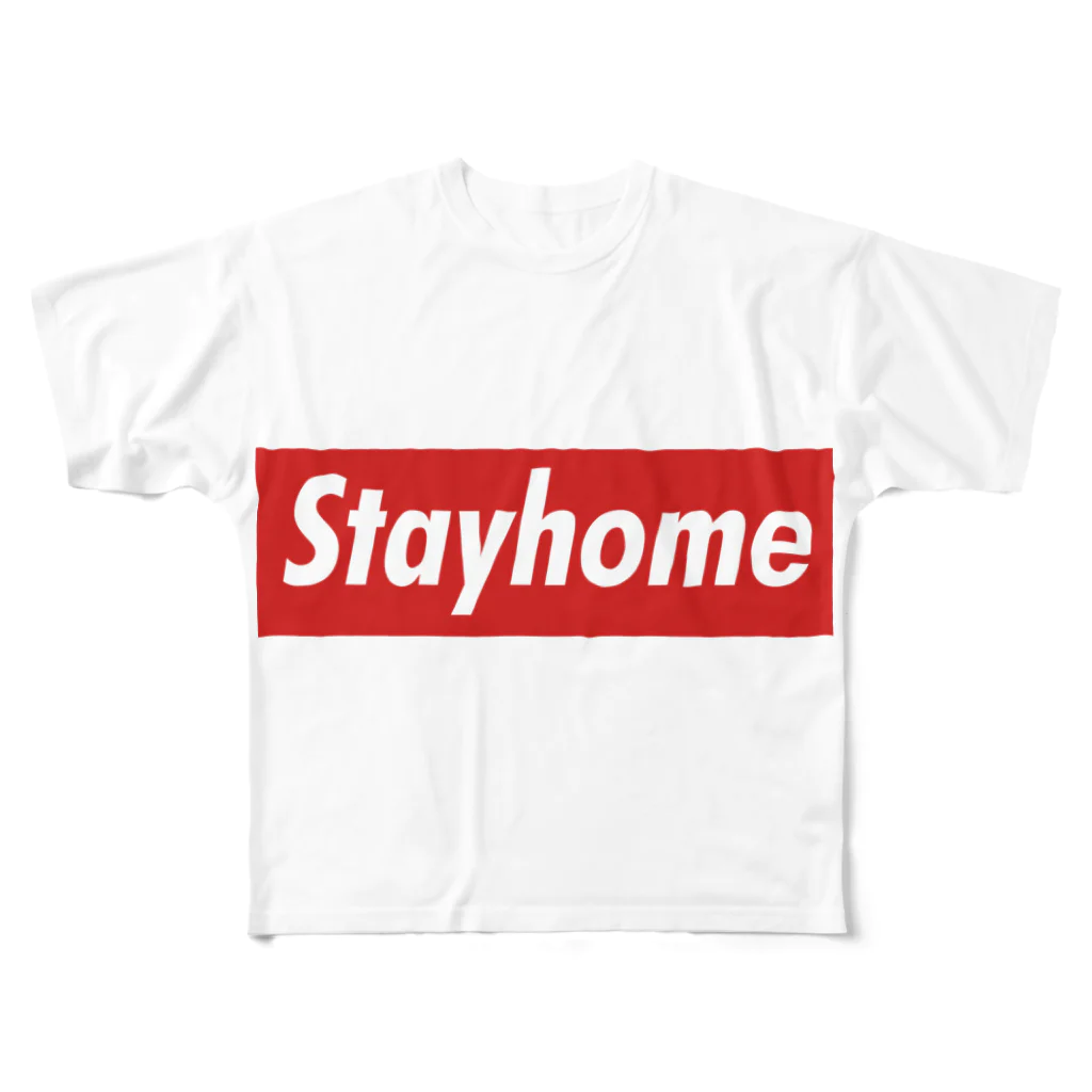 近藤商店湘南支店のStayhome BOXロゴシリーズ フルグラフィックTシャツ
