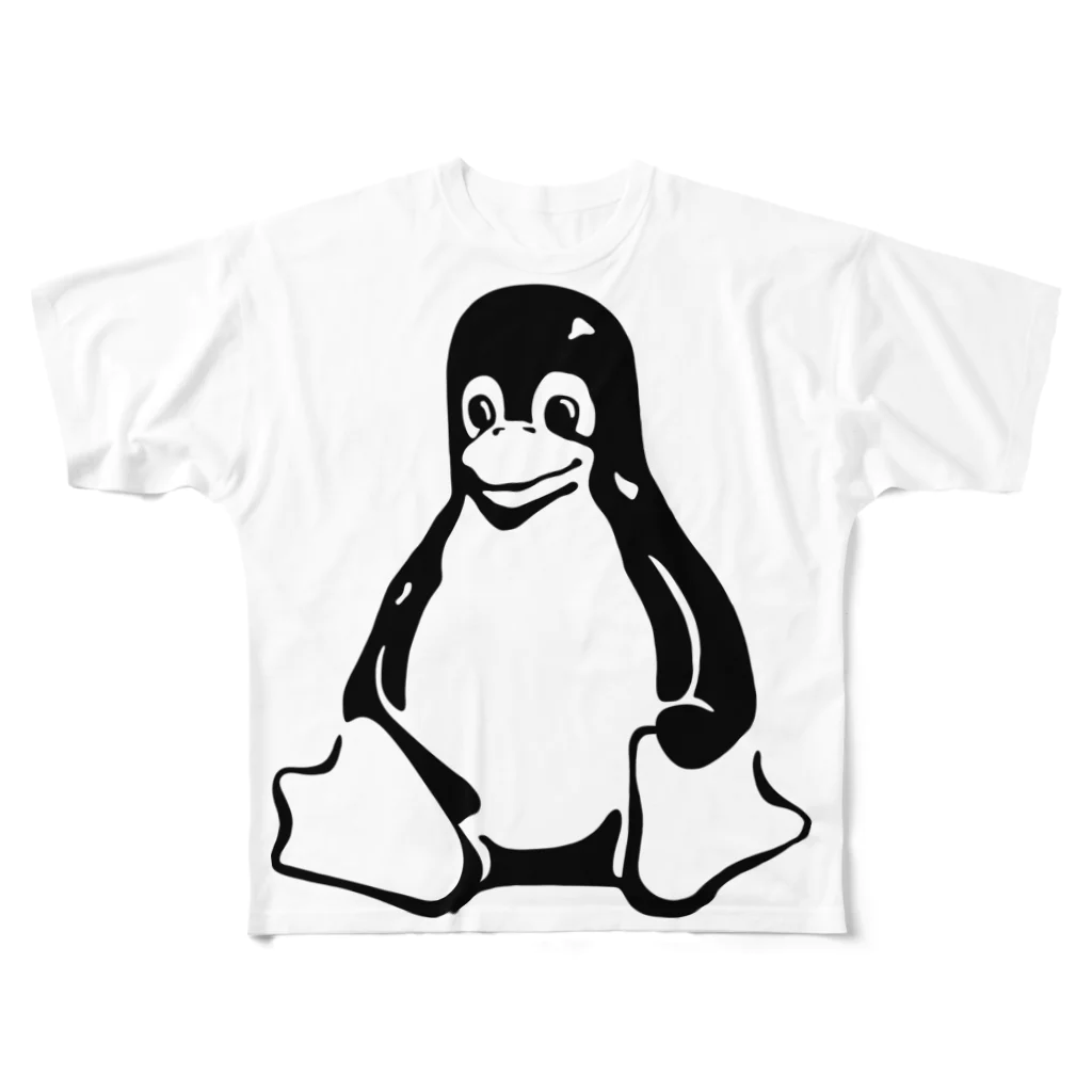 nishidemasamiのTuxくん フルグラフィックTシャツ