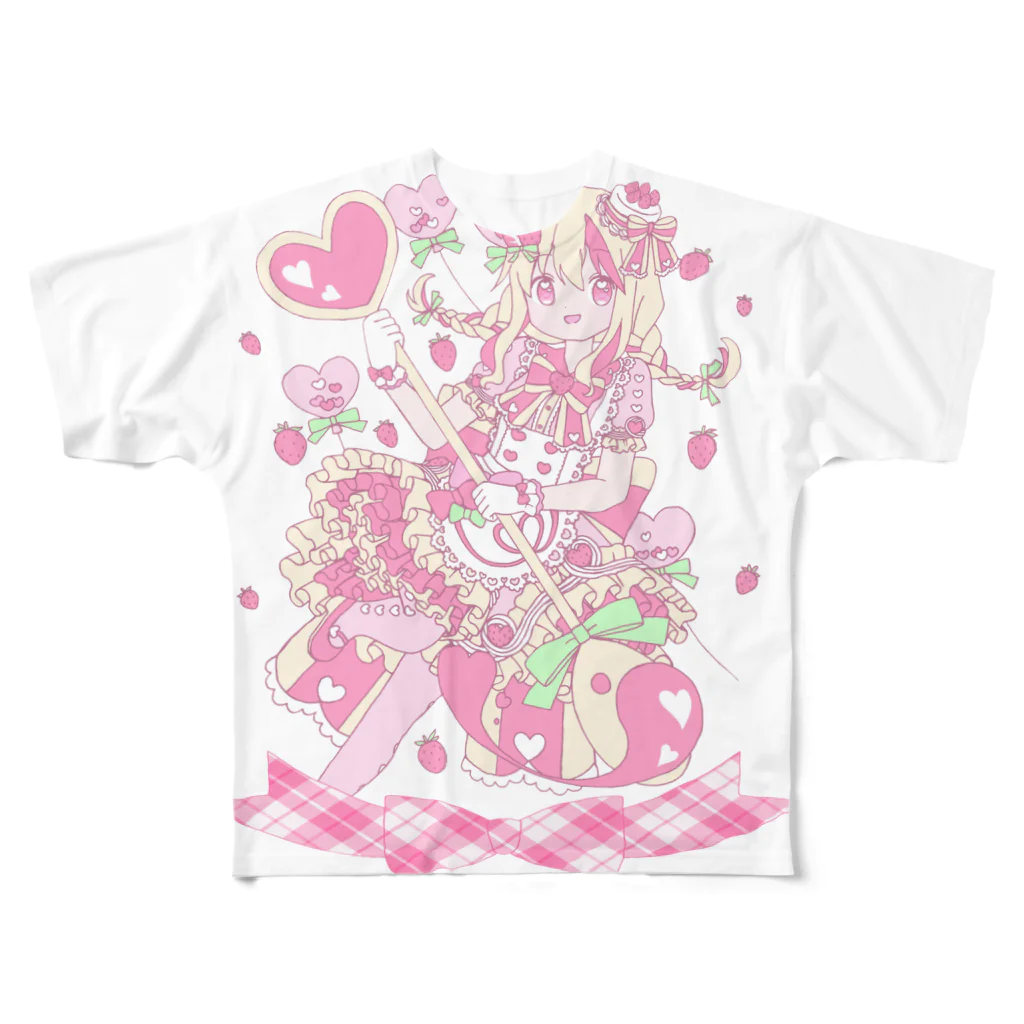かわいいもののおみせ　いそぎんちゃくのいちごショートケーキの魔法少女 All-Over Print T-Shirt
