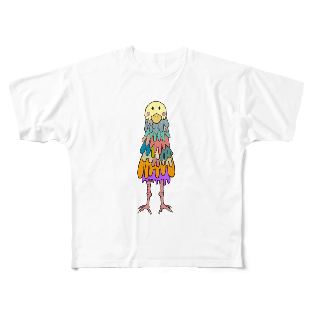 ヨシダアニマルズの色とり鳥 All-Over Print T-Shirt