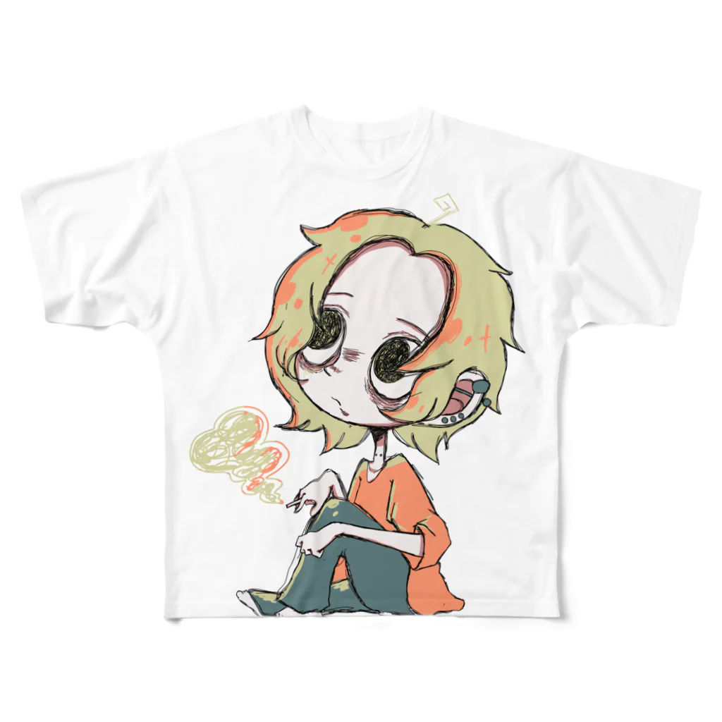 かじきのkajikino urabeya1 フルグラフィックTシャツ