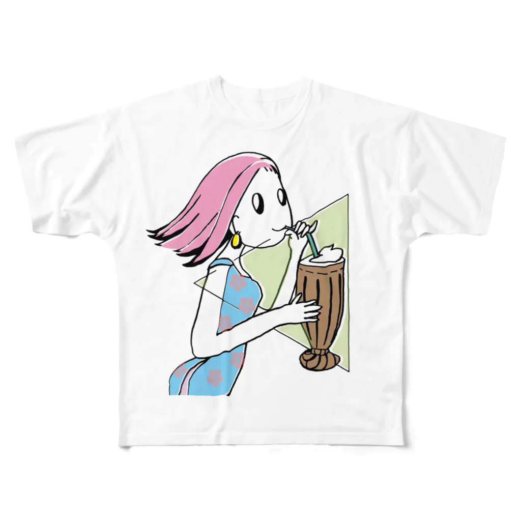 ◆ZUEの🥤Drinking🍹 フルグラフィックTシャツ