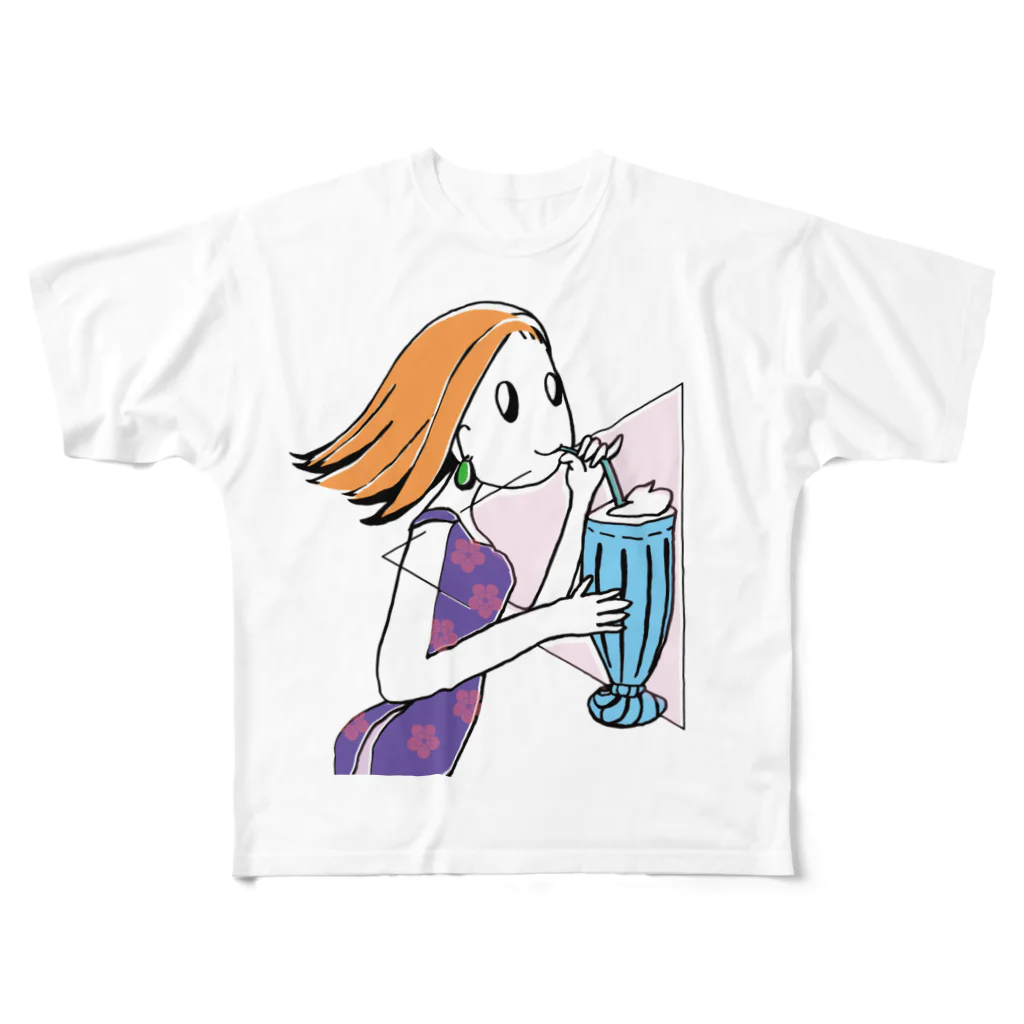 ◆ZUEの🥤Drinking🧉 フルグラフィックTシャツ