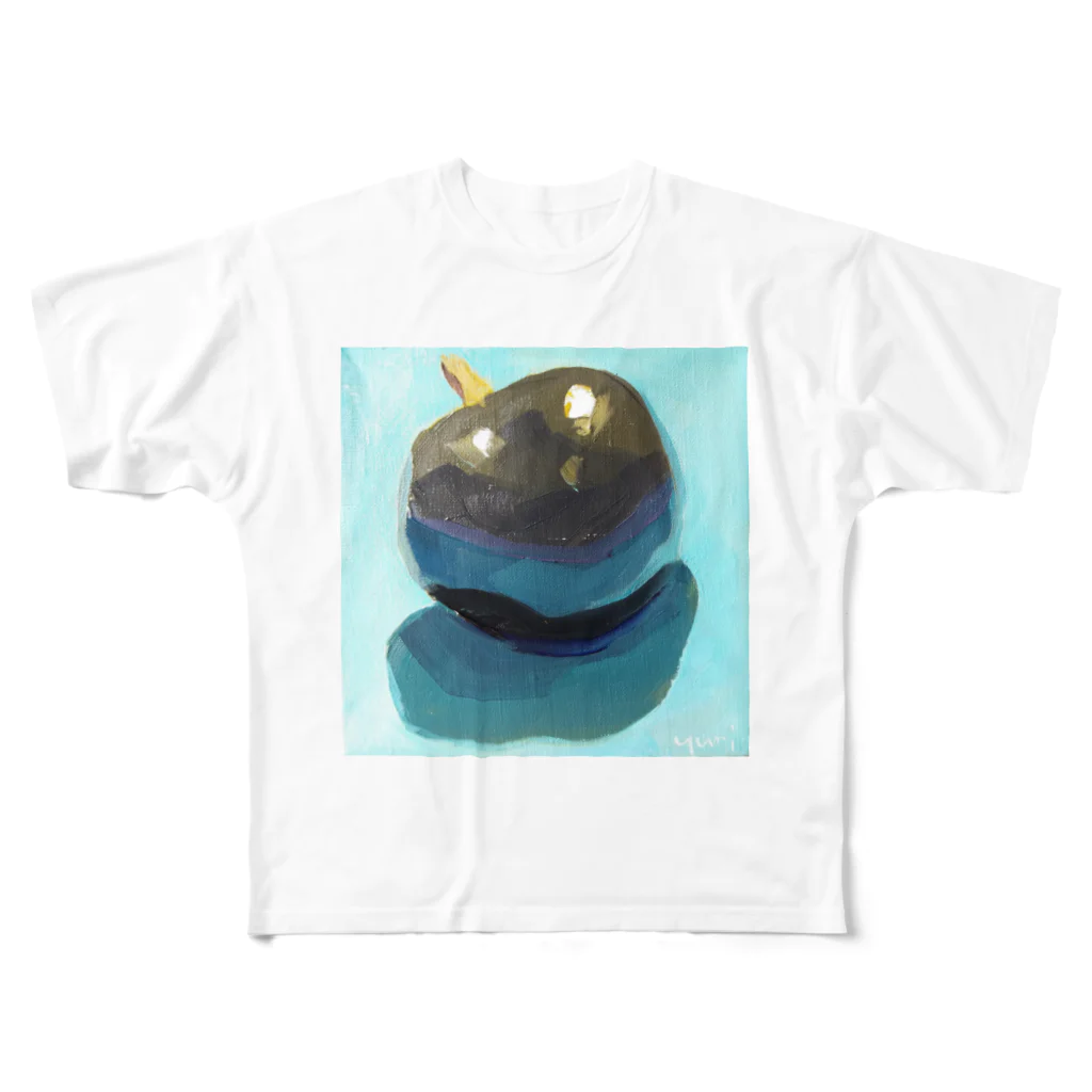 Yuri_Paintingのブラックプラム All-Over Print T-Shirt