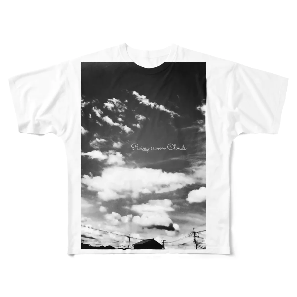 fechi47clubの梅雨明け空 フルグラフィックTシャツ
