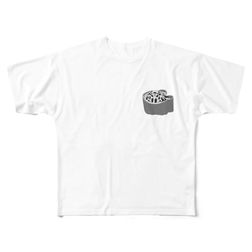 ピエールストア　pierre storeの顔をだすツノガエル  All-Over Print T-Shirt