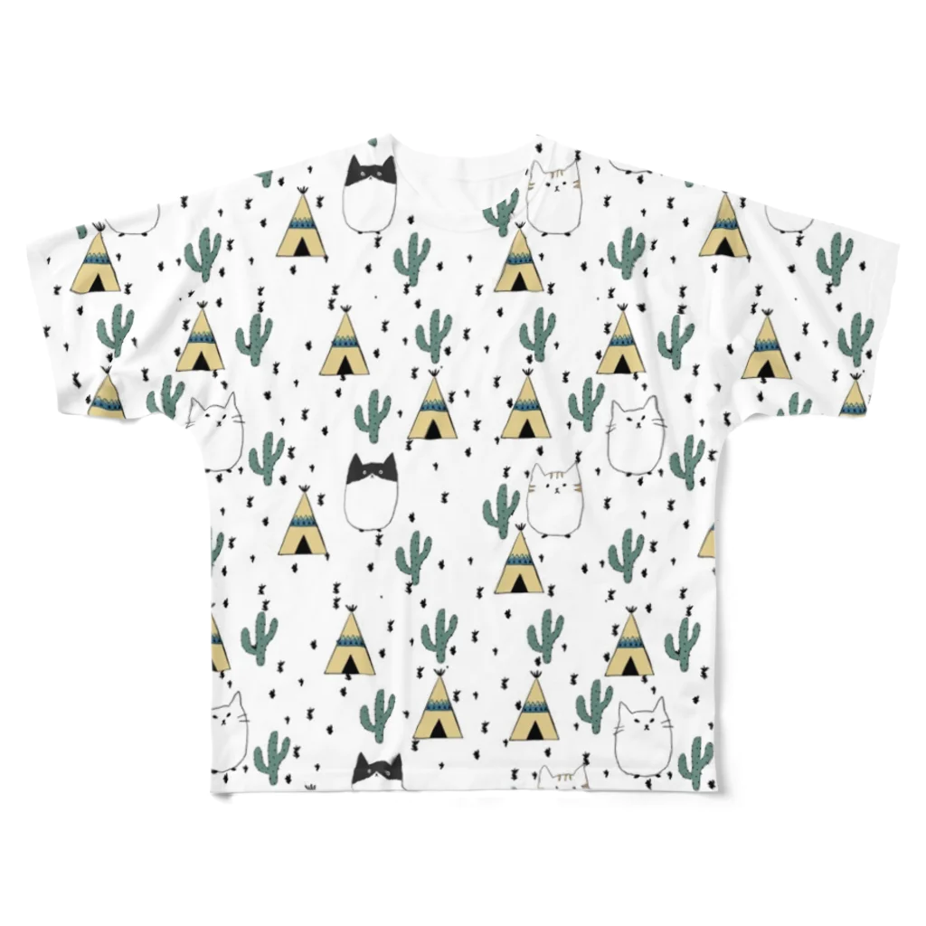 ねこぜや のネココ　サバク All-Over Print T-Shirt