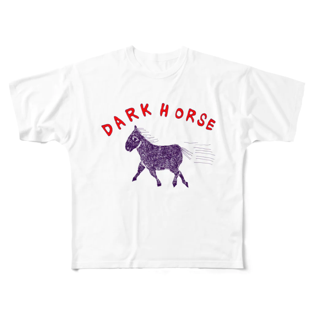 NIKORASU GOの競馬デザイン「ダークホース」（Tシャツ・パーカー・グッズ・ETC） フルグラフィックTシャツ