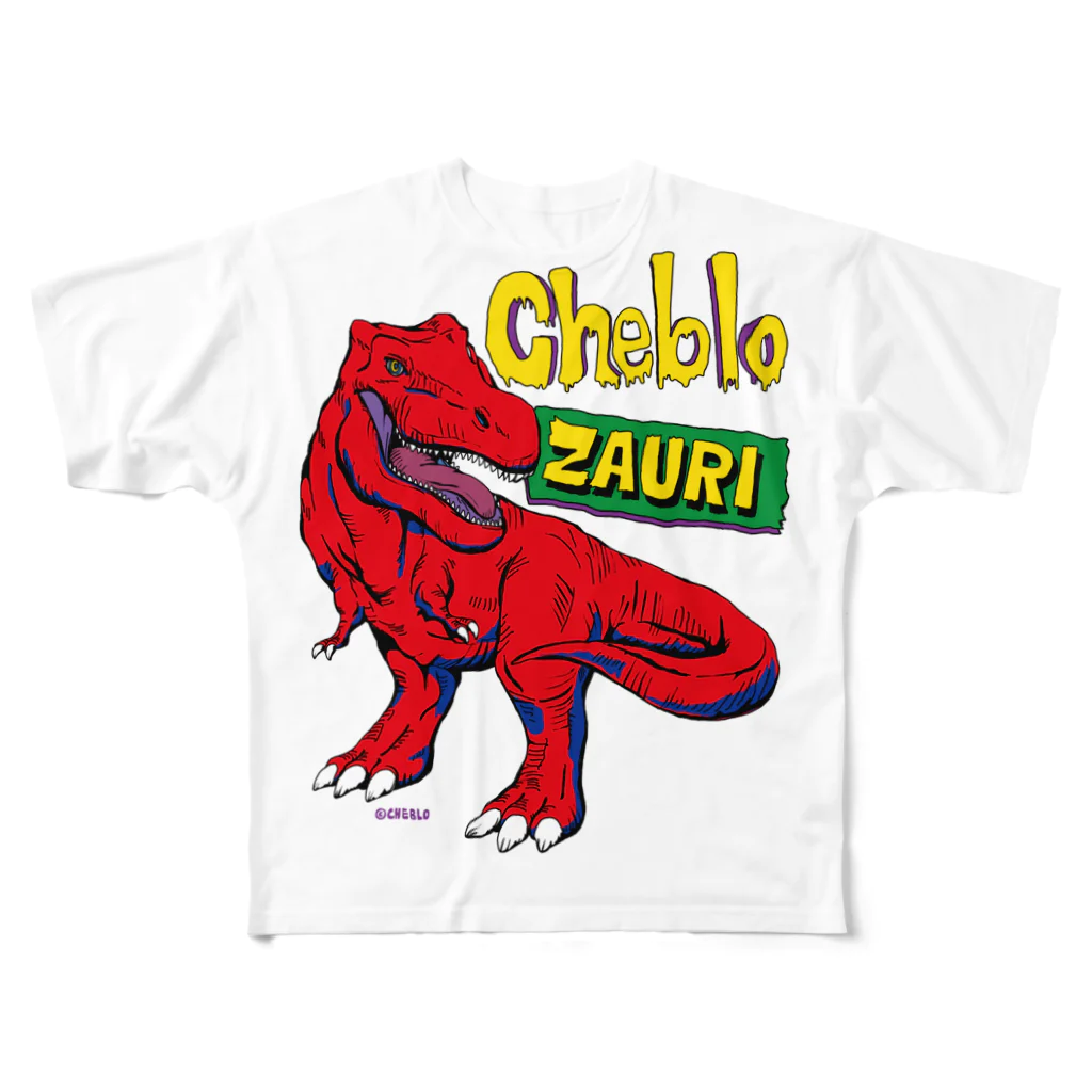 CHEBLOのZAURI △Red▼ フルグラフィックTシャツ