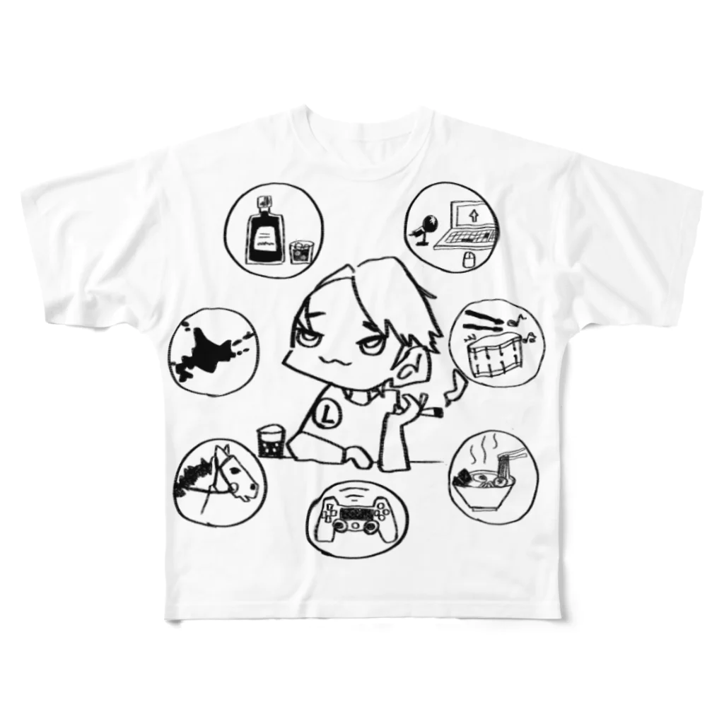 Tenntyou99の店長(L)Tシャツ フルグラフィックTシャツ