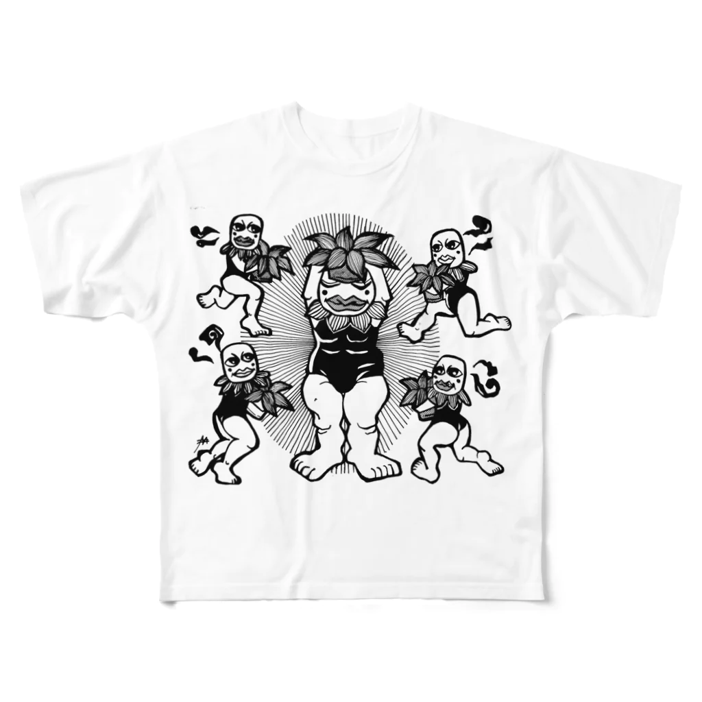 フェイスぺインター☆ミホウの植物生まれの坊ヤたちTシャツ All-Over Print T-Shirt