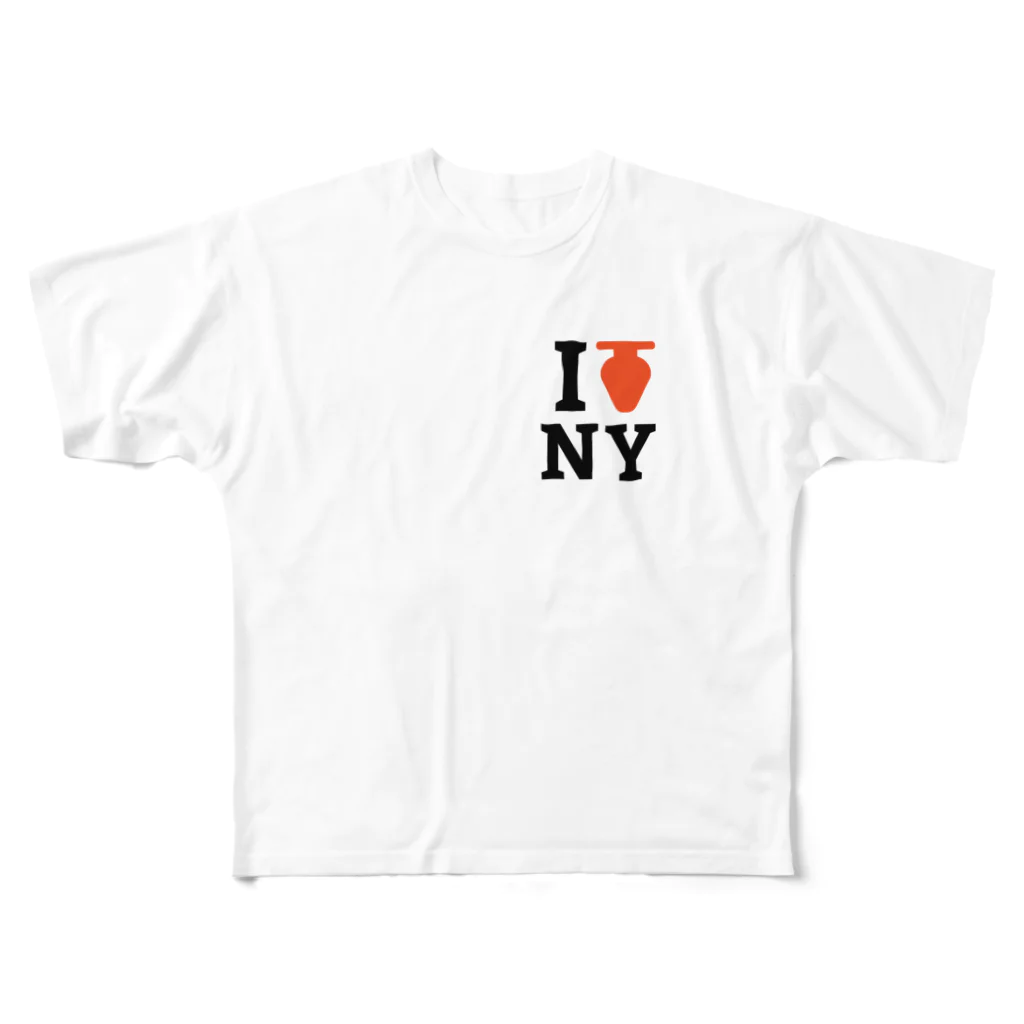 NOBODY754のI love NY フルグラフィックTシャツ