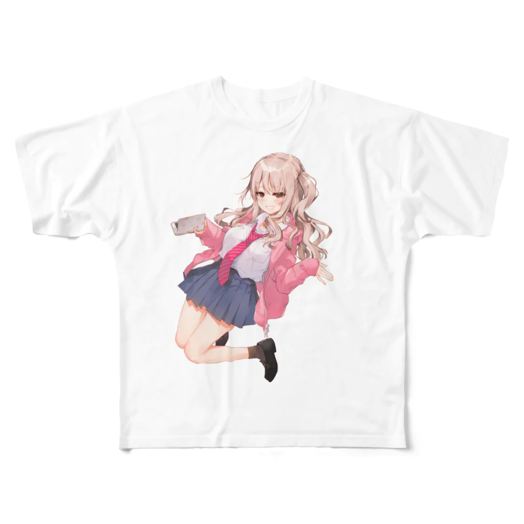 上海飯店 -shanghai hanten-のゆるギャルJK！綾瀬ひなた_制服 All-Over Print T-Shirt