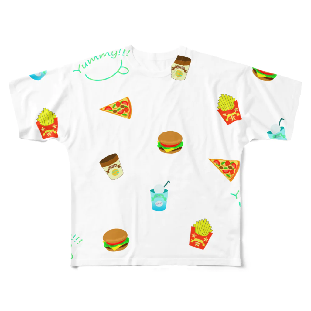 Yokokkoの店のYUMMY!!! フルグラフィックTシャツ