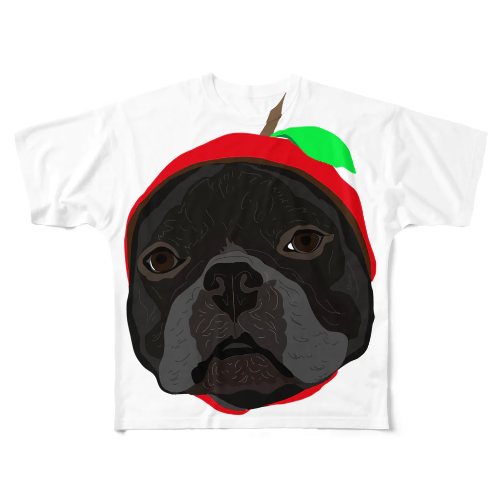 cosajisalutのAPPLE-LUKE フルグラフィックTシャツ