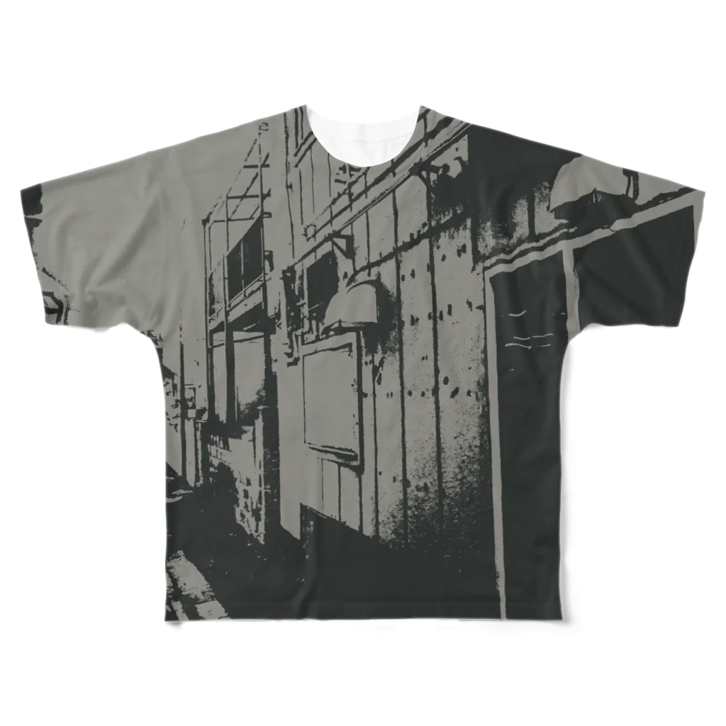 古春一生(Koharu Issey)の寄り道への誘い【黒】(フチ無) フルグラフィックTシャツ