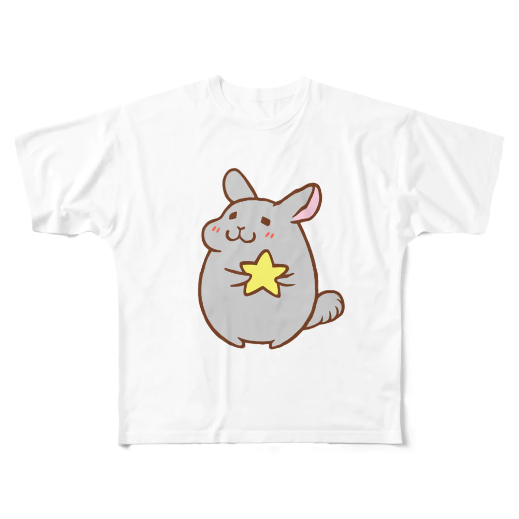 ぼたもちFactoryのチンチラ☆星 All-Over Print T-Shirt