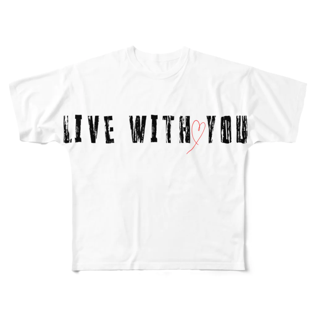 ❤Loveちゃんshop❤のLive with you フルグラフィックTシャツ
