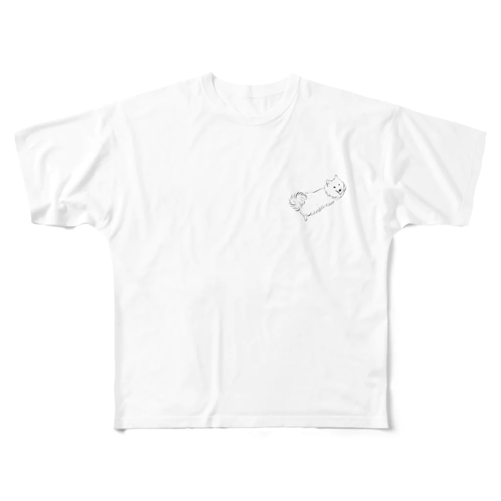 日本スピッツちぃ。のふせした日本スピッツ All-Over Print T-Shirt